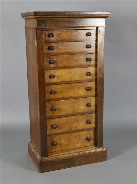 A Victorian figured walnut collectors chest, W.1ft 11in. D.1ft 3in. H.4ft